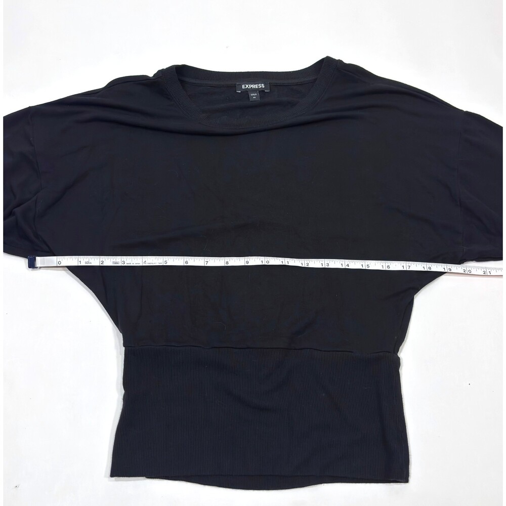 Express Open Back Dolman Long Sleeve Top Black - Size XS - Picture 5 of 5